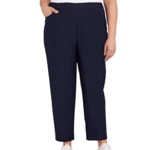 Alfred dunner modern fit pull on straight leg pants navy petite plus size